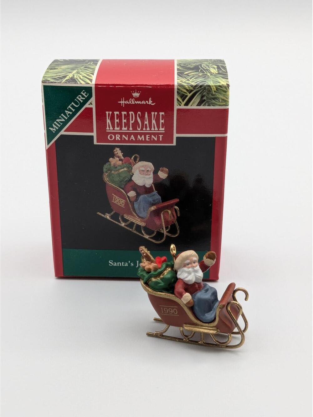 Hallmark Keepsake Santa's Journey Miniature Ornament 1990, New in Box